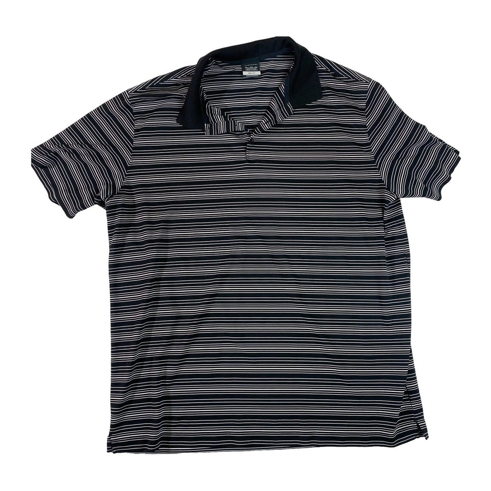 Nike Golf Tour Performance Dri Fit‎ Polo Shirt Mens Size XXL Black White Striped